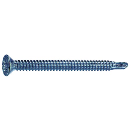 Self-Drilling Screw, #14 X 3 In, Zinc Plated Steel Flat Head Phillips Drive, 25 PK